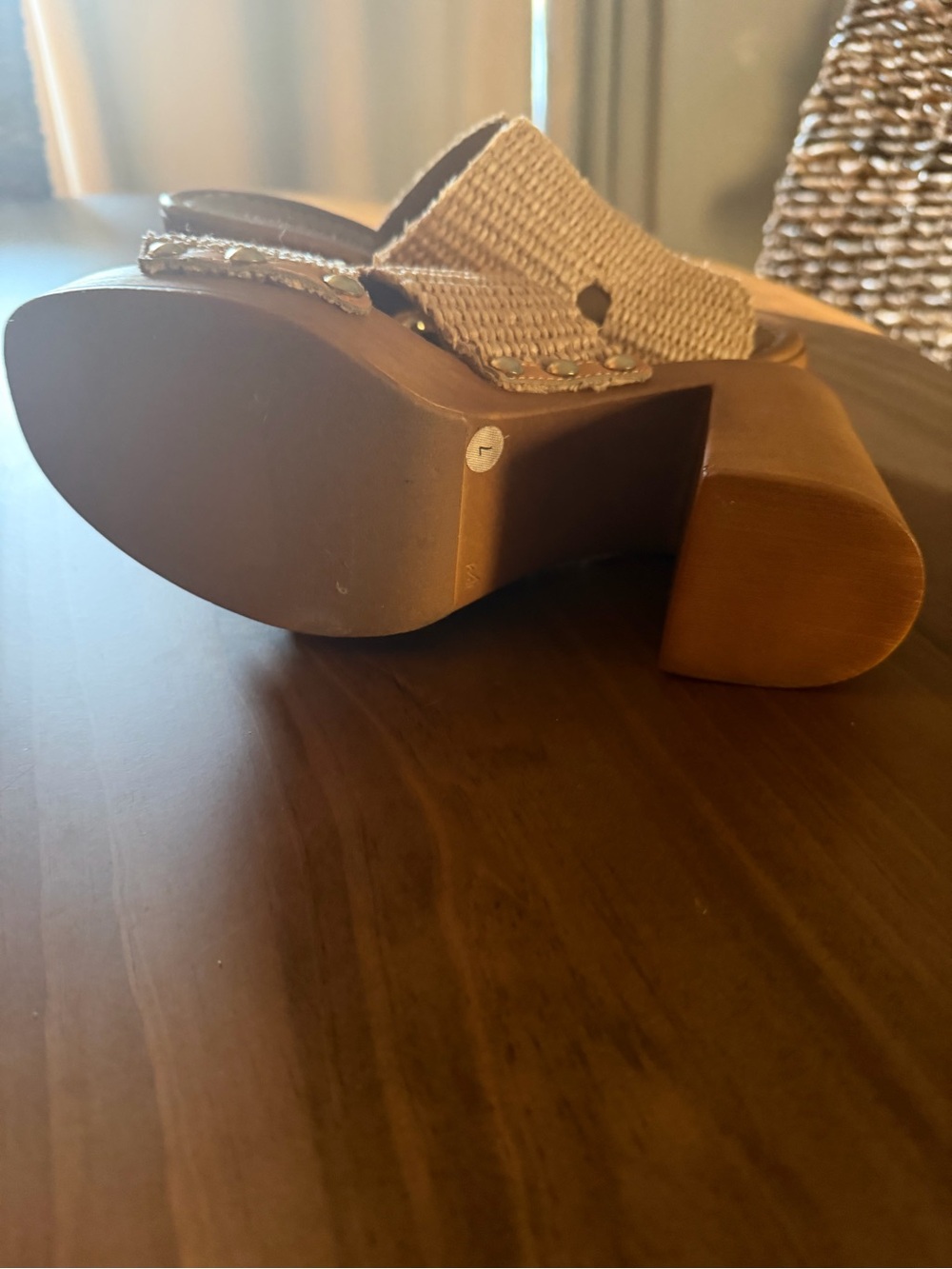 Steve Madden Natural Woven Slide Mules - Picture 3 of 3